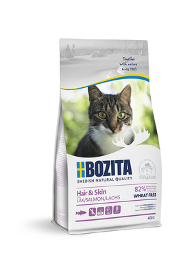 для взрослых и растущих кошек для здоровой кожи и блестящей шерсти, с лососем Bozita
