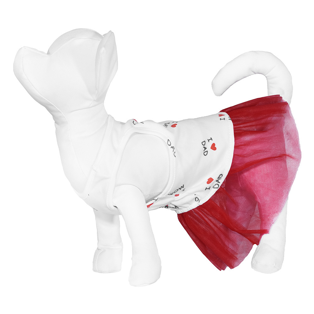 Yami-Yami одежда платье для собаки с красной юбкой из фатина (XL) Yami-Yami одежда платье для собаки с красной юбкой из фатина (XL) - фото 1