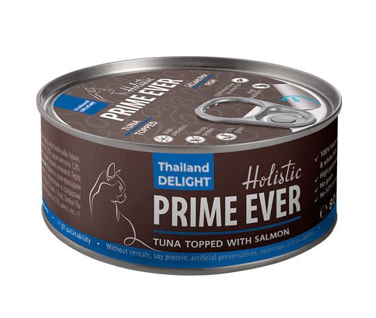 Prime Ever консервы для для кошек Тунец с лососем в желе (80 г) Prime Ever консервы для для кошек Тунец с лососем в желе (80 г) - фото 1