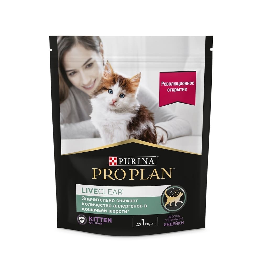 Корм Purina Pro Plan LiveClear® для котят, снижает количество аллергенов в  шерсти, Kitten Delicate, Kitten, котятам, корм для котят премиум, киттен,  котенку, для котенка, котенок, котята, сухой корм для котят, корм для