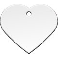 Адресник "Сердце" большое серебряное, 37х35 мм, латунь