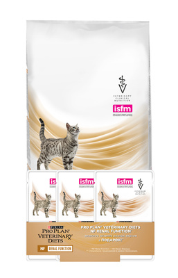 Промо набор Сухой корм для кошек при патологии почек (NF) + 3 пауча в подарок Purina Pro Plan Veterinary Diets