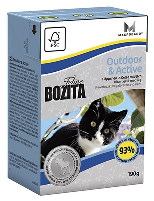 Кусочки в желе для активных кошек с лосем Bozita