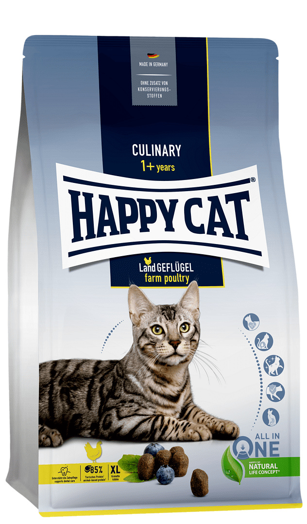 

Happy cat сухой корм для взрослых кошек крупных пород Домашняя Птица (10 кг)