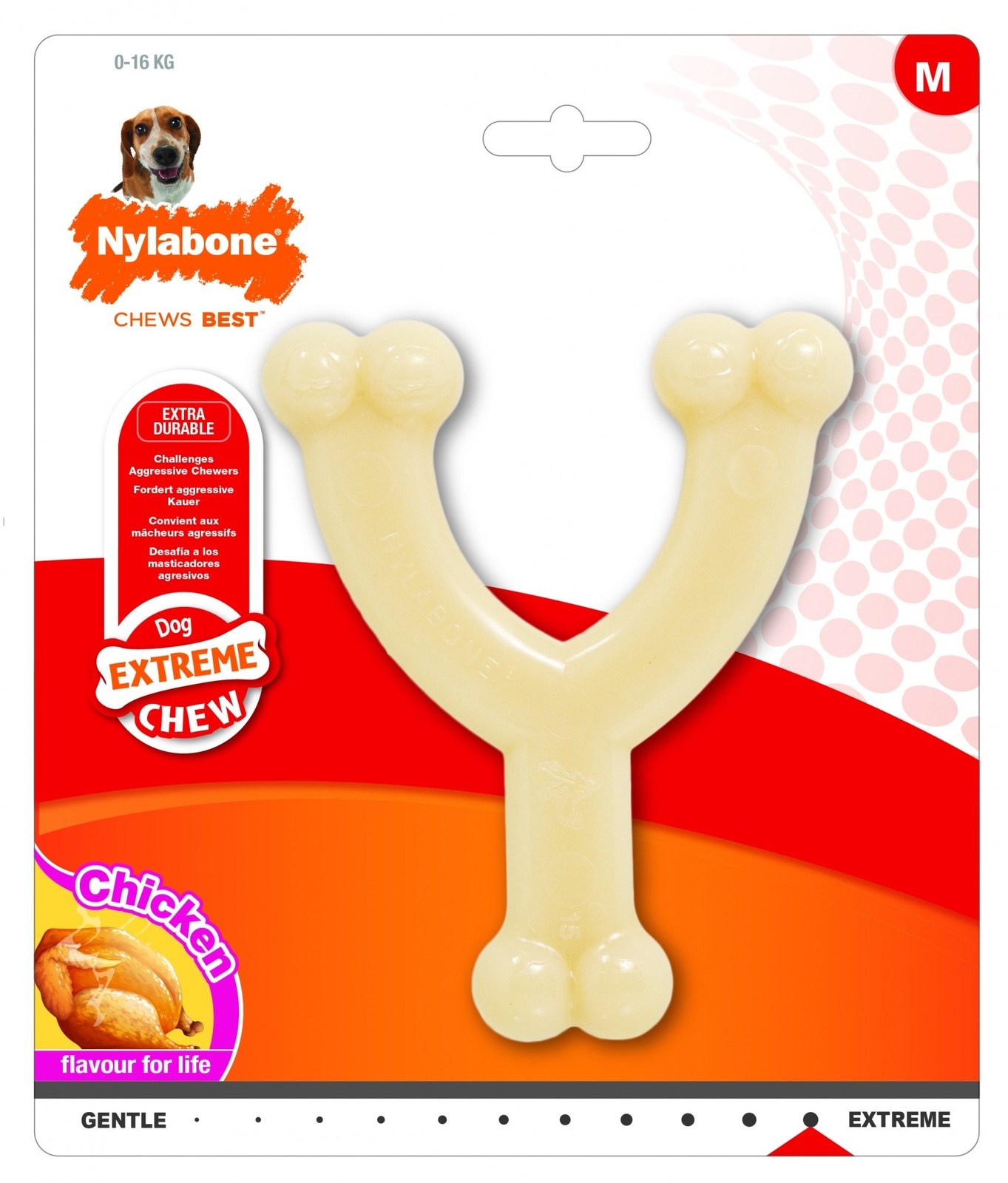 

Nylabone косточка-рогатка, экстра-жесткая, аромат курицы, М (16 г)