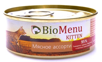  Паштет для котят мясное ассорти BioMenu