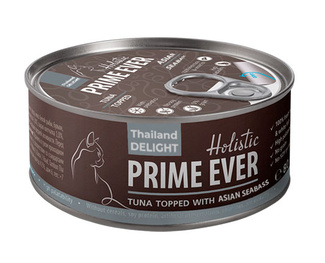Консервы для для кошек Тунец с азиатским сибасом в желе Prime Ever