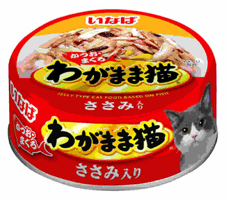 Вагамама консервы микс тунцов+куриное филе в желе для кошек Inaba