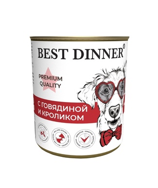 Консервы Premium меню №3 "С говядиной и кроликом" Best Dinner