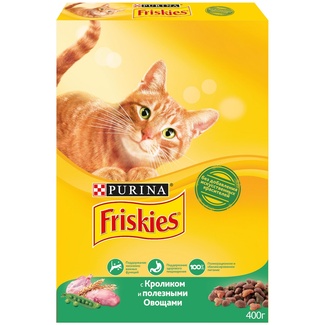 Сухой корм Friskies для взрослых кошек, с кроликом и полезными овощами Friskies