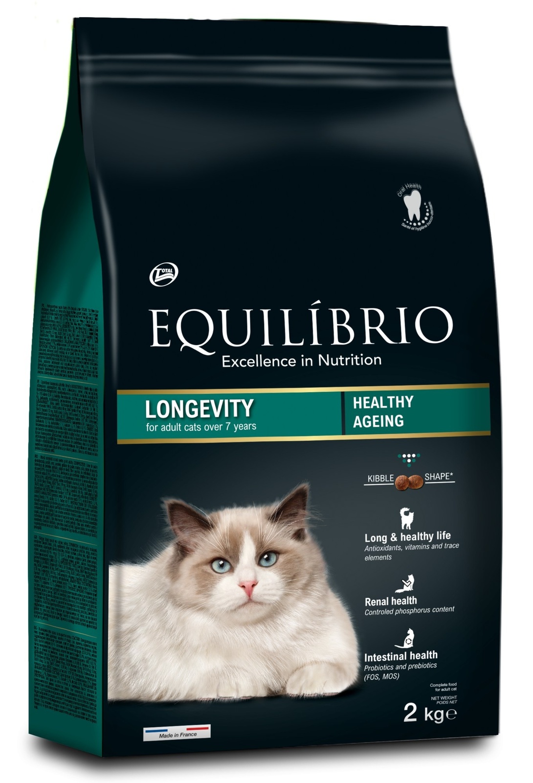 

Корм Equilibrio сухой корм для пожилых кошек старше 7 лет с лососем (2 кг)