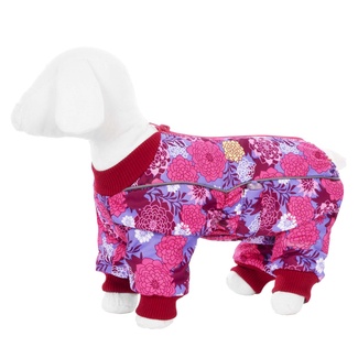 Комбинезон для китайской хохлатой собаки, на флисе с  рисунком "цветы"