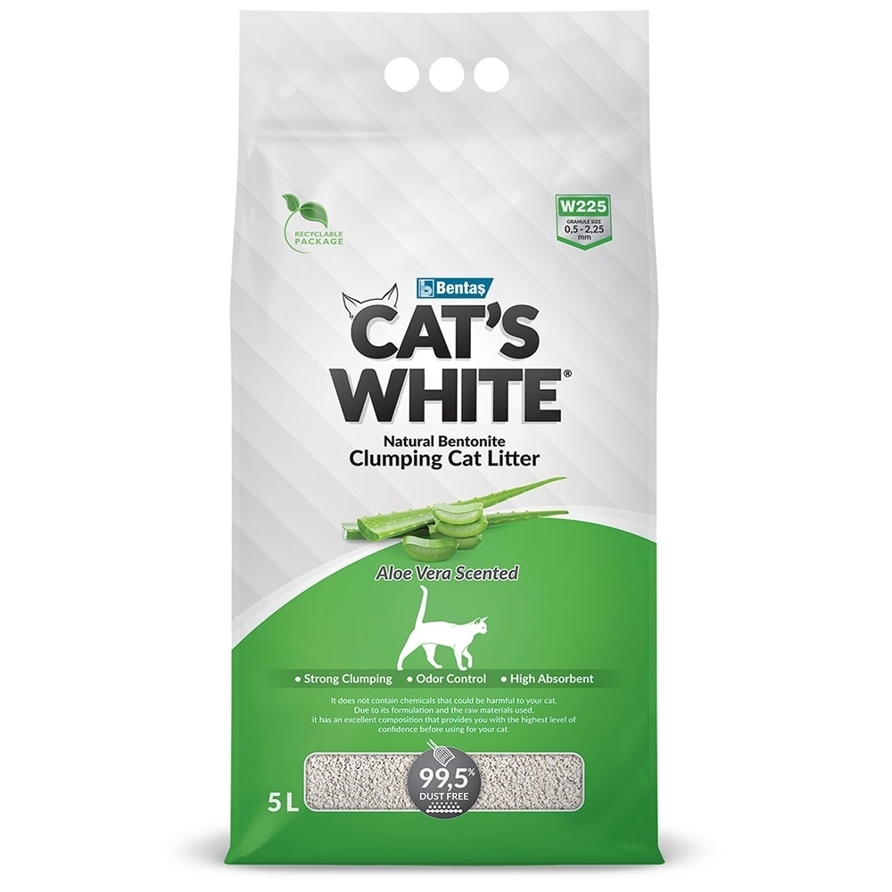 Cat's White наполнитель комкующийся с ароматом алоэ вера для кошачьего туалета (4,25 кг) Cat's White наполнитель комкующийся с ароматом алоэ вера для кошачьего туалета (4,25 кг) - фото 1