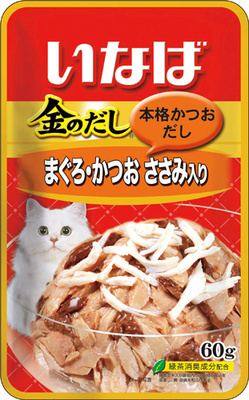 Киннодаси паучи в желе Микс тунцов+куриное филе для кошек Inaba