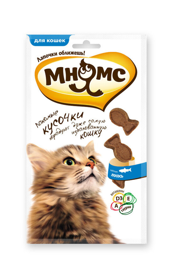 

Мнямс лакомство для кошек в форме рыбок с лососем (35 г)