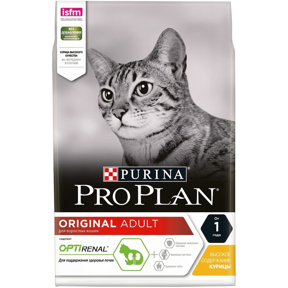 Для взрослых кошек, с курицей и рисом (3 кг) Purina Pro Plan Для взрослых кошек, с курицей и рисом (3 кг) - фото 1
