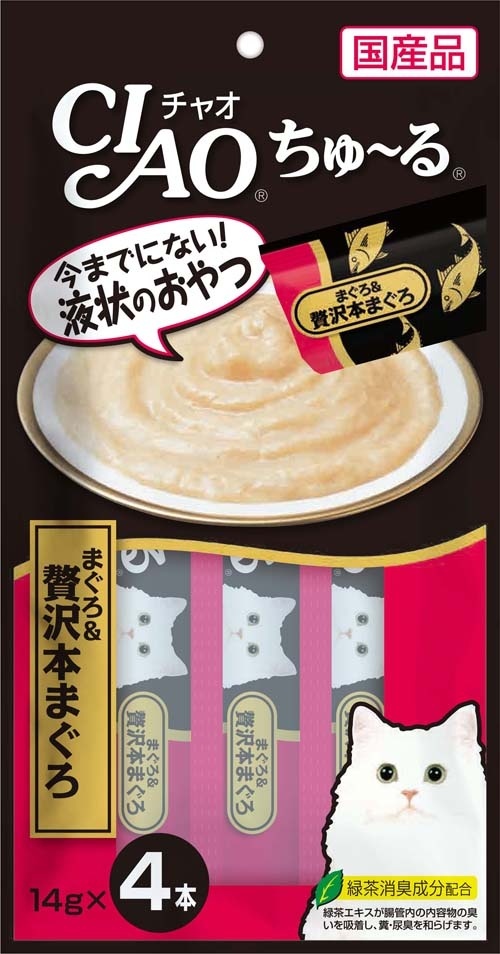 

Inaba чао Чуру пюре для кошек с желтоперым тунцом и вырезкой с животика тунца - 4 шт. (56 г)