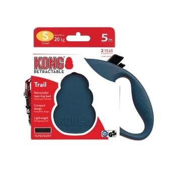 Рулетка для собак "Trail" синяя, лента (M) Kong