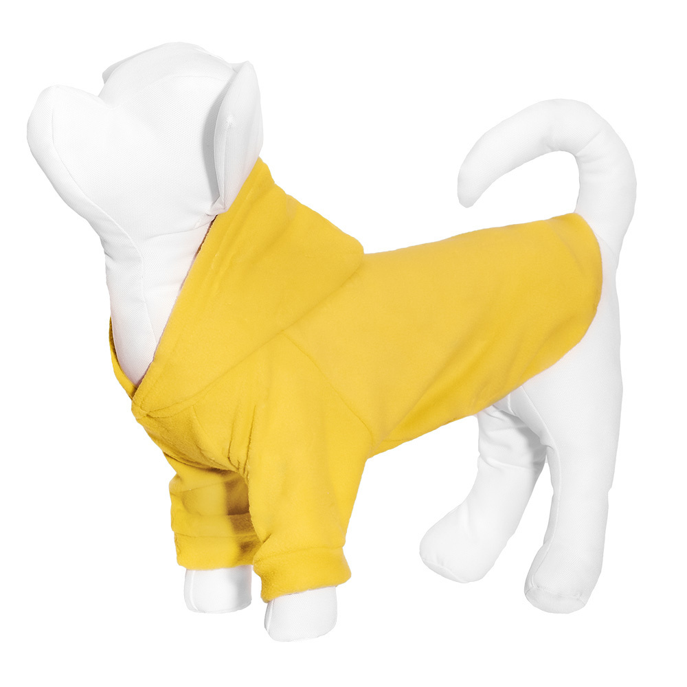 Yami-Yami одежда толстовка для кошек и собак из флиса, желтая (S) Yami-Yami одежда толстовка для кошек и собак из флиса, желтая (S) - фото 1