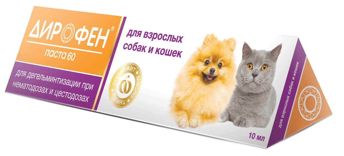 Apicenna дирофен 60, паста от глистов для собак и кошек (10 г)