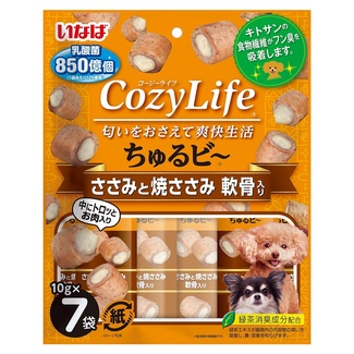 Лакомство INABA Cozy life для собак Запеченные трубочки для уменьшения запаха фекалий Куриное филе и запечённые куриные хрящи 10г*7шт