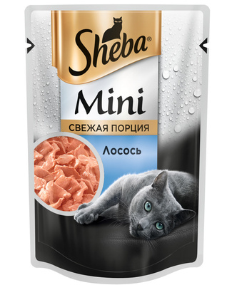 Влажный корм для кошек Mini Свежая порция, с лососем