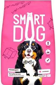 Корм Smart Dog для взрослых собак крупных пород, с ягненком (18 кг)