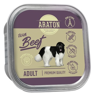 Безглютеновые консервы для взрослых собак, с говядиной Araton
