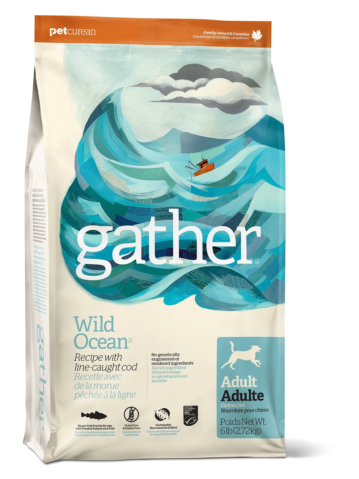 Органический корм для собак с океанической рыбой (2,72 кг) GATHER Органический корм для собак с океанической рыбой (2,72 кг) - фото 1
