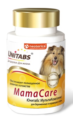 Витамины МамаCare c B9 для беременных собак, 100таб
