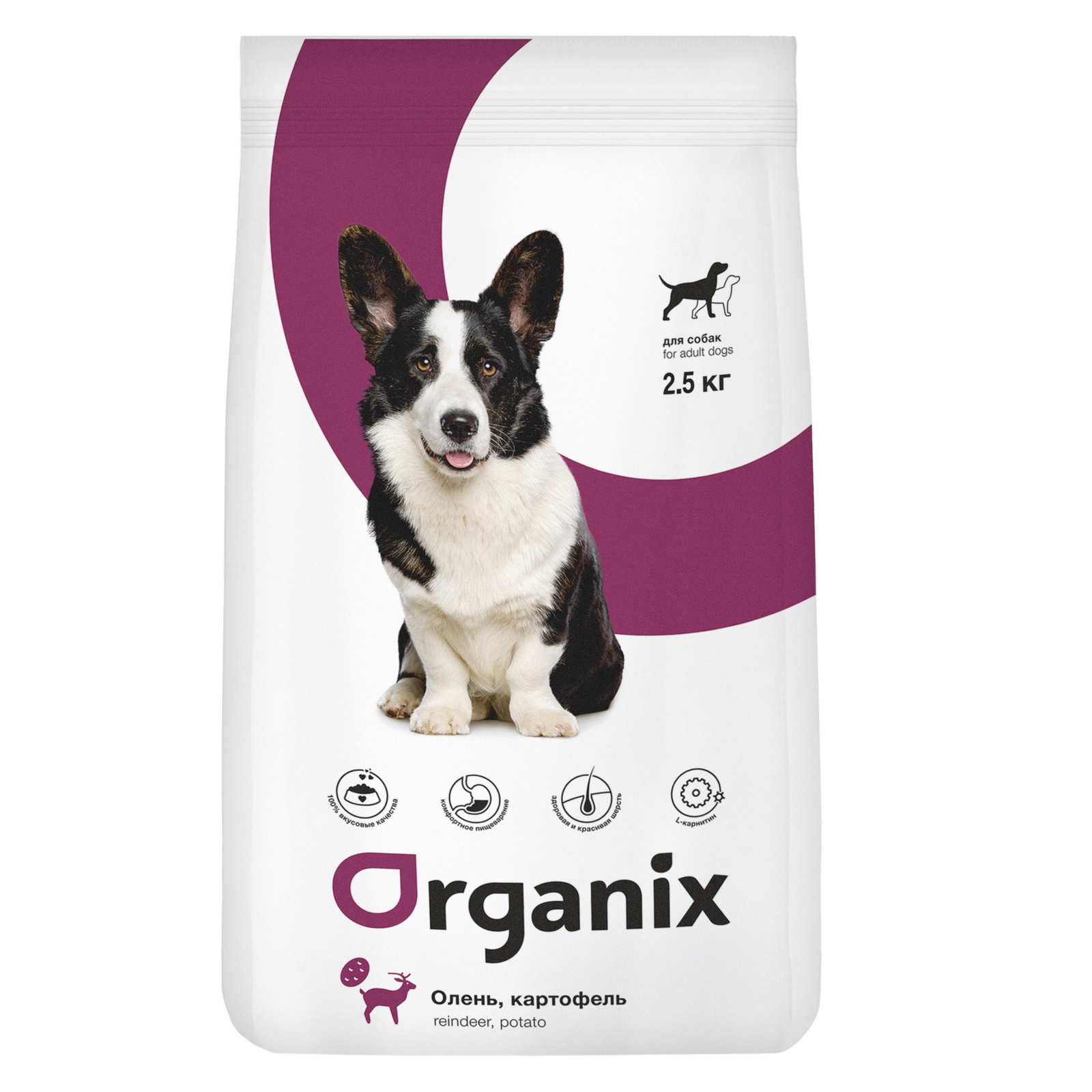 

ORGANIX для взрослых собак с олениной и картофелем (2,5 кг)