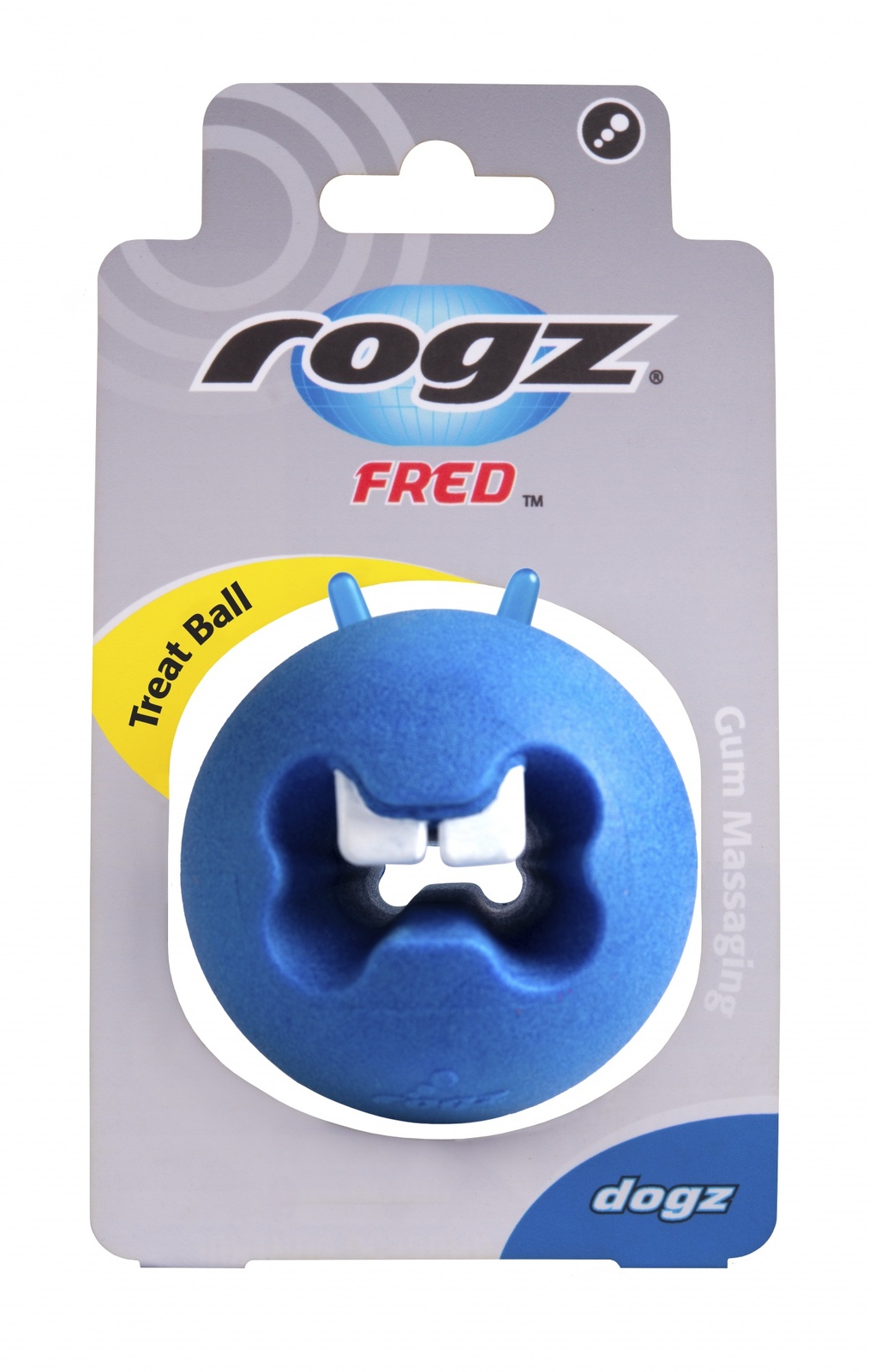 Rogz игрушка с отверстиями для лакомств и массажными насечками, средняя, синяя (50 г) Rogz игрушка с отверстиями для лакомств и массажными насечками, средняя, синяя (50 г) - фото 1