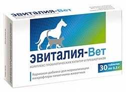 Комплекс пробиотических культур и пребиотиков "Эвиталия-Вет", 30 таб.