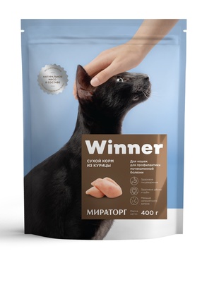 для кошек, для профилактики мочекаменной болезни, полнорационный с курицей Winner