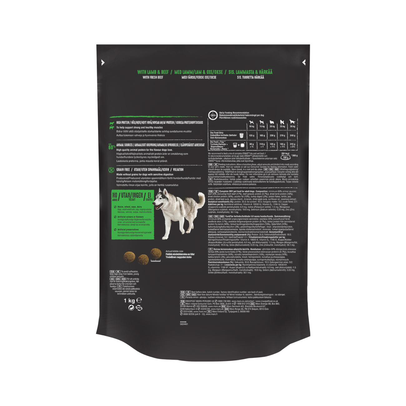 Сухой корм для взрослых собак с говядиной и ягненком (2,8 кг) Crave Сухой корм для взрослых собак с говядиной и ягненком (2,8 кг) - фото 2