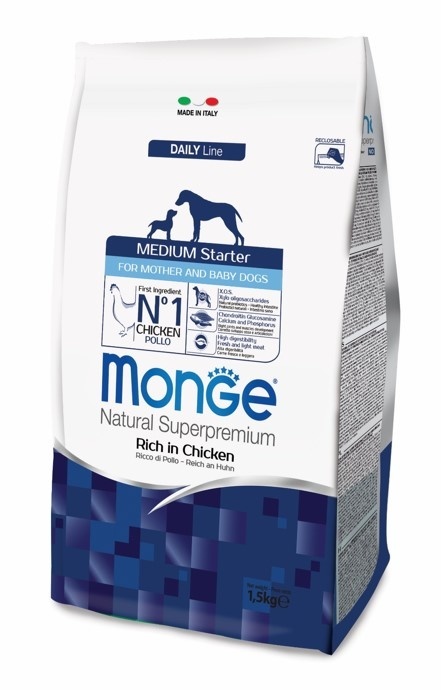 Корм Monge для щенков средних пород (с 3 недель), беременных и кормящих собак (1,5 кг) Monge Корм Monge для щенков средних пород (с 3 недель), беременных и кормящих собак (1,5 кг) - фото 1