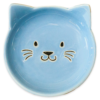 блюдце керамическое "мордочка кошки", голубая КерамикАрт
