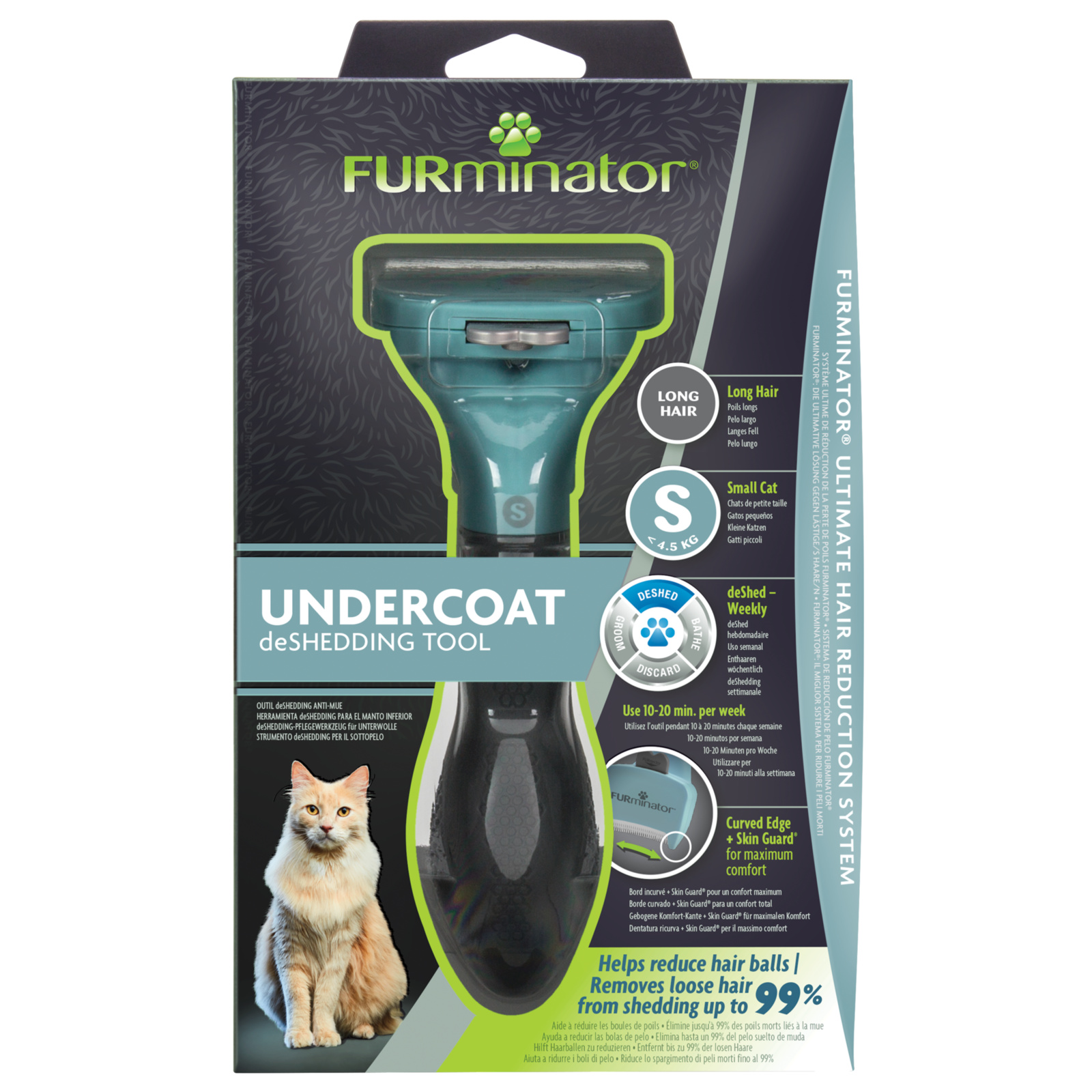 Фурминатор S для маленьких кошек c длинной шерстью (201 г) FURminator