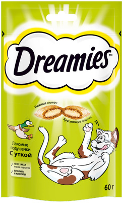 Лакомство для кошек подушечки с уткой Dreamies