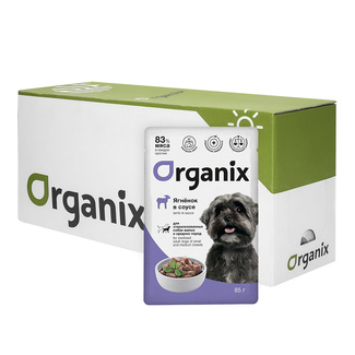 "Упаковка 25 шт"  Паучи для стерилизованных собак мелких и средних пород: ягненок в соусе ORGANIX (паучи)