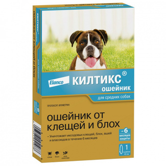 Ошейник Килтикс для собак средних пород от блох и клещей, 48см