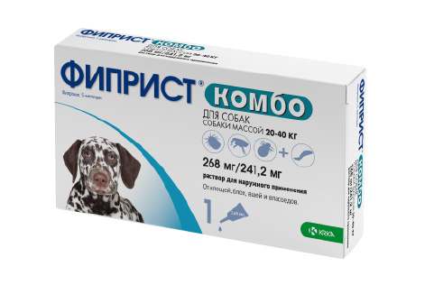KRKA фиприст Комбо для собак 20-40 кг, 2.68 мл (20 г)