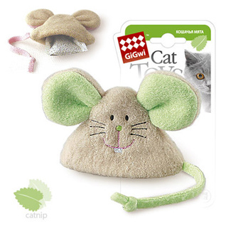 Мышка, игрушка с кошачьей мятой, 8×8 см