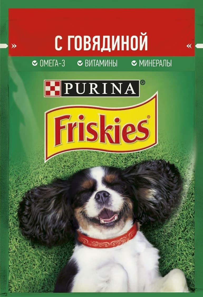 

Friskies влажный корм для взрослых собак, кусочки с говядиной в подливе (85 г)