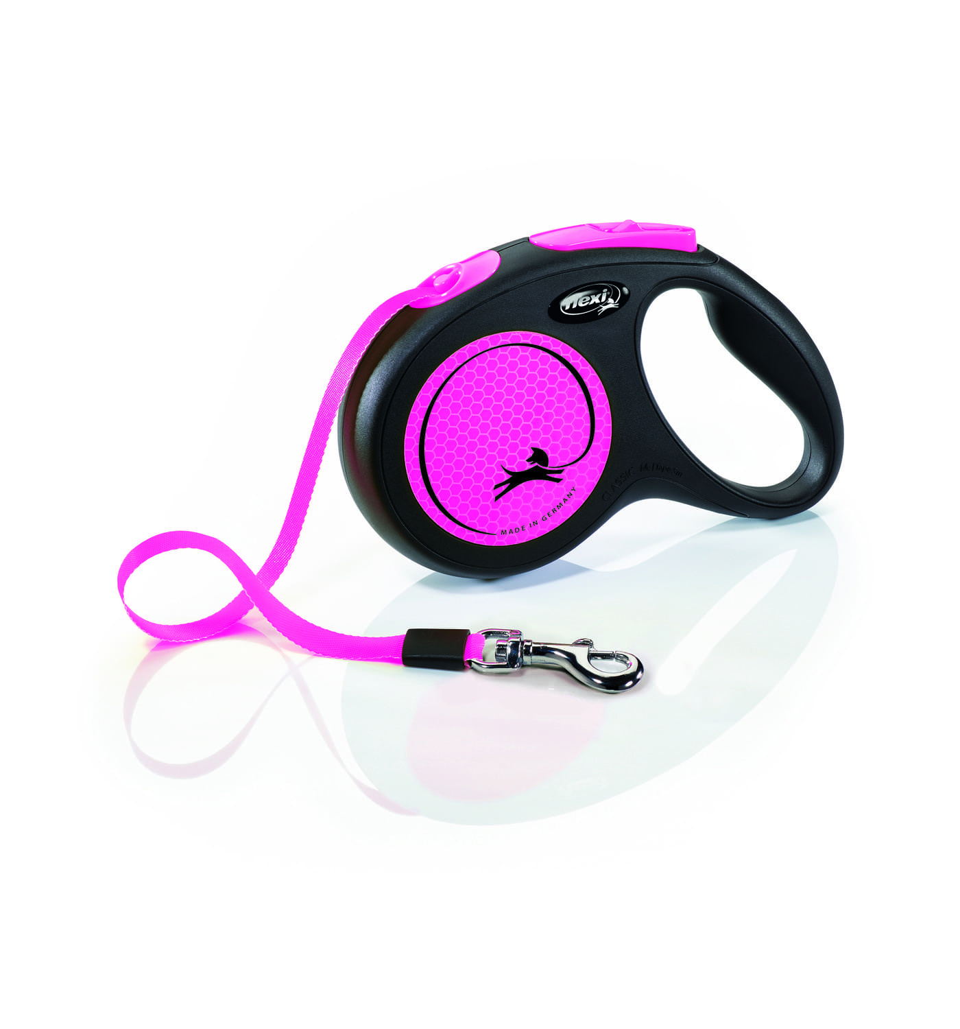 Flexi рулетка-ремень светоотражающая для собак, розовая (15кг, 5м)