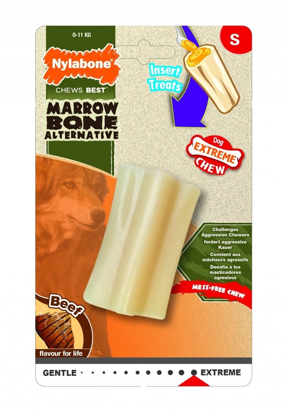 

Nylabone мозговая косточка экстра-жесткая, аромат говядины, S (113 г)