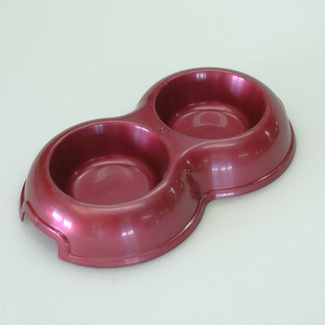 Двойная миска, красный перламутр, 200 мл