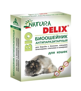 Ошейник антипаразитарный Natura Delix BIO с алоэ-вера, для кошек