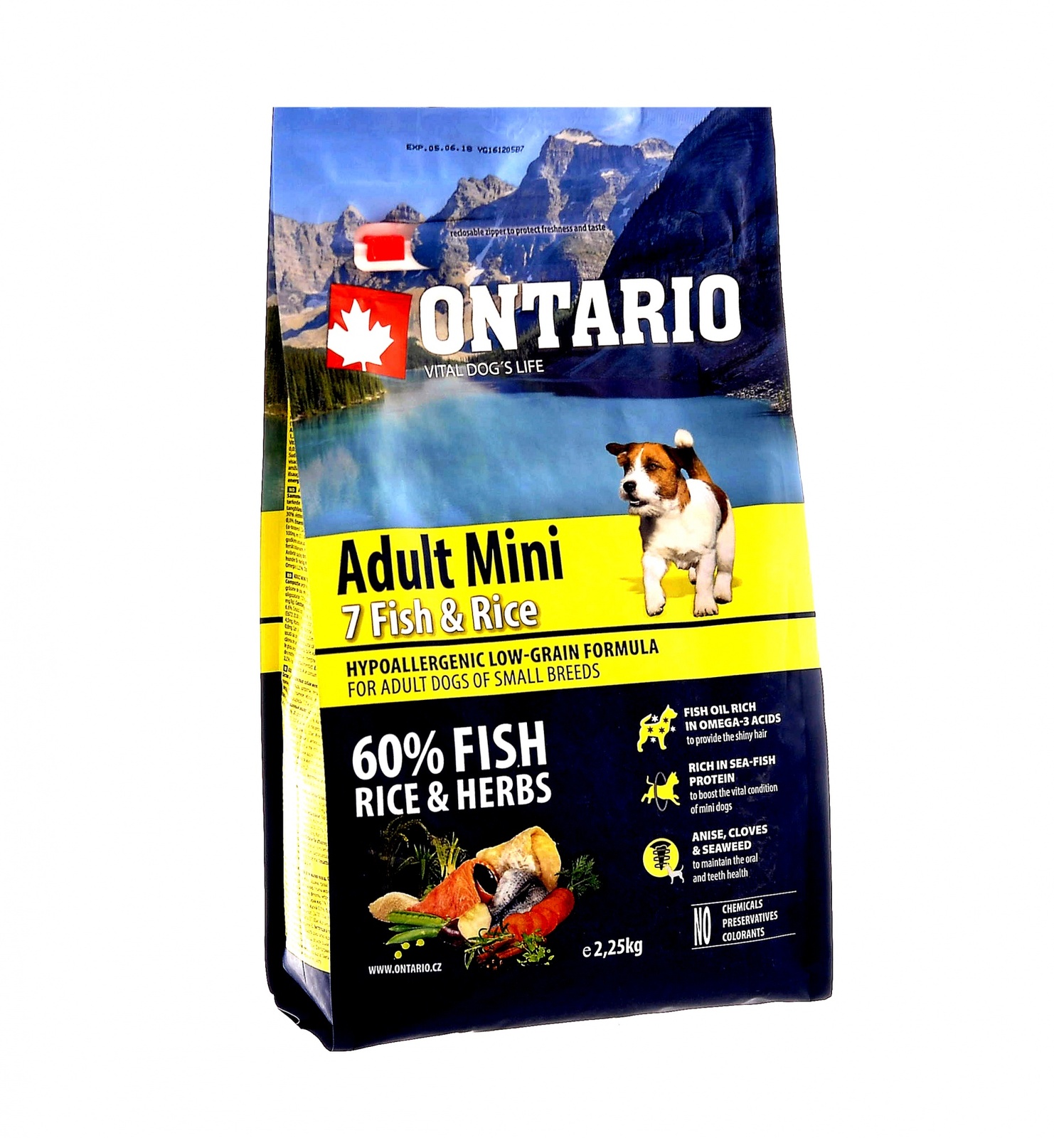 Для собак малых пород, с 7 видами рыбы и рисом (6,5 кг) Ontario Для собак малых пород, с 7 видами рыбы и рисом (6,5 кг) - фото 1