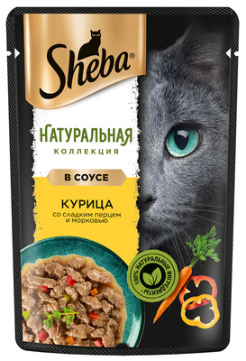 Влажный корм для кошек SHEBA® «Натуральная Коллекция» с курицей, паприкой и морковью